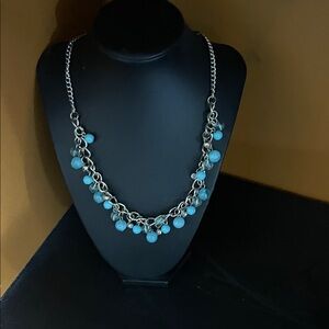 Elegant Silver and Blue Beaded Necklace